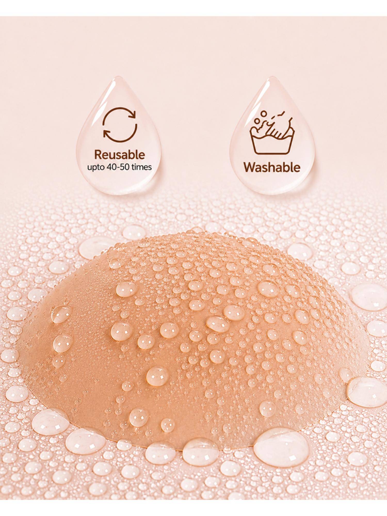 Velomora Premium Nude Non Glued Reusable Adhesive Paste Nipple Covers (Pack Of 2)