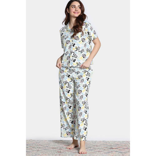 Buy Zivame Mickey Mania Knit Cotton Loungewear Shirt with Pyjama