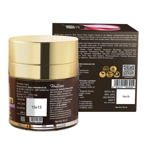 Wow Skin Science Red Onion Face Cream Buy Wow Skin Science Red Onion Face Cream Online At Best Price In India Nykaa