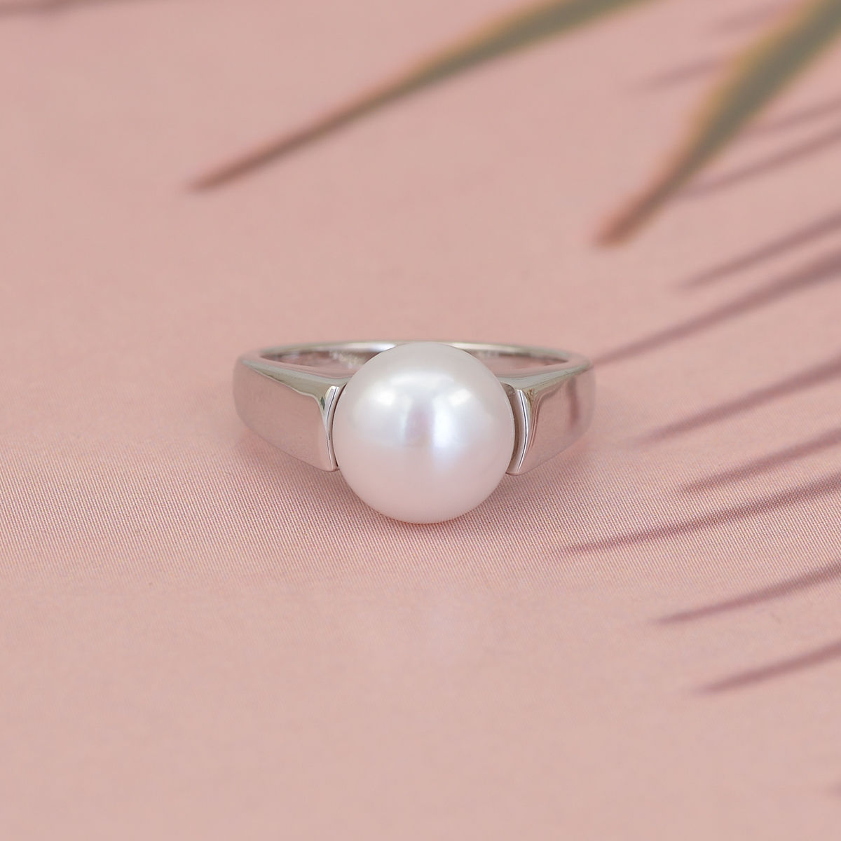 Cultured Pearl Ring with Diamonds on Band – Bailey's Fine Jewelry