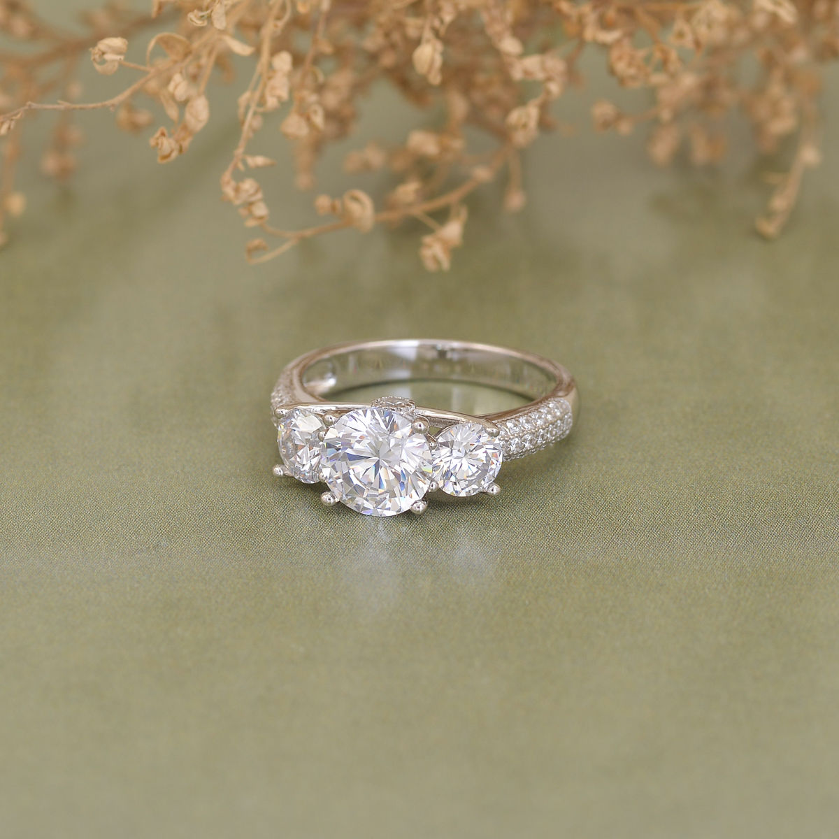 Buy Ornate Jewels American Diamond Promise Ring 925 Silver Online