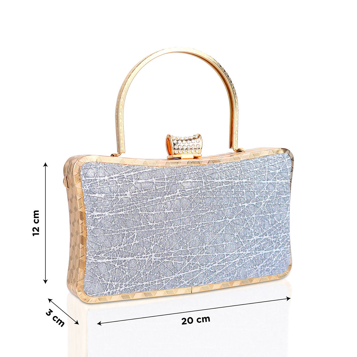Buy Tooba Handicraft Gold and Silver Glitter Women Designer Clutch Bag With  Chain Strap Online at Best Prices in India - JioMart.