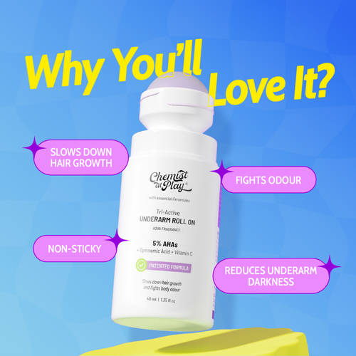 Buy Chemist At Play's Tri-Active Underarm Roll On, India's 1st Underarm Hair Retardation Roll On Online