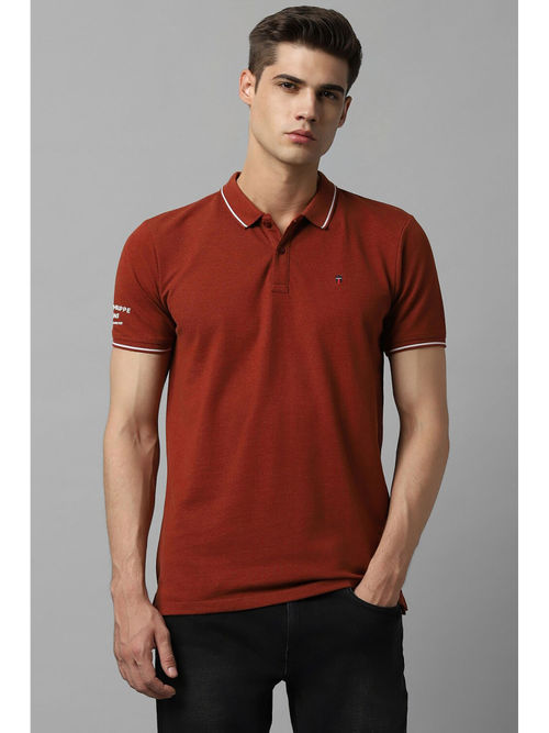 Louis Philippe Men Maroon Solid Polo Neck T-Shirt: Buy Louis Philippe Men  Maroon Solid Polo Neck T-Shirt Online at Best Price in India