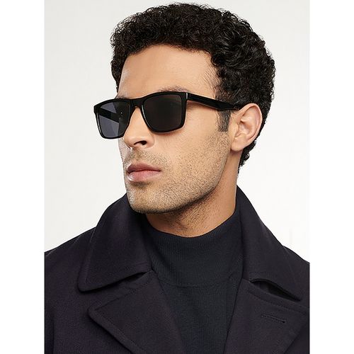 Vincent Chase by Lenskart Black Large Square Sunglasses With Cleaning Cloth  And Hard Box