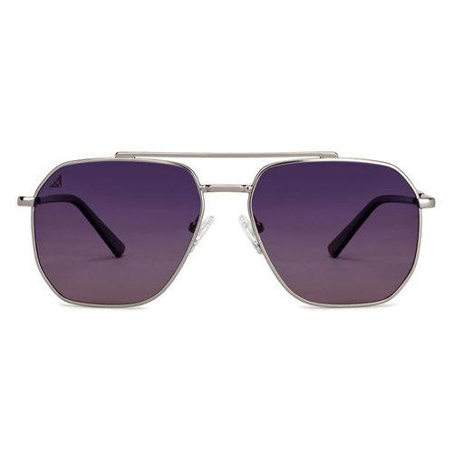 Vincent Chase by Lenskart Silver Large Rectangle Sunglasses With Cleaning  Cloth And Hard Box