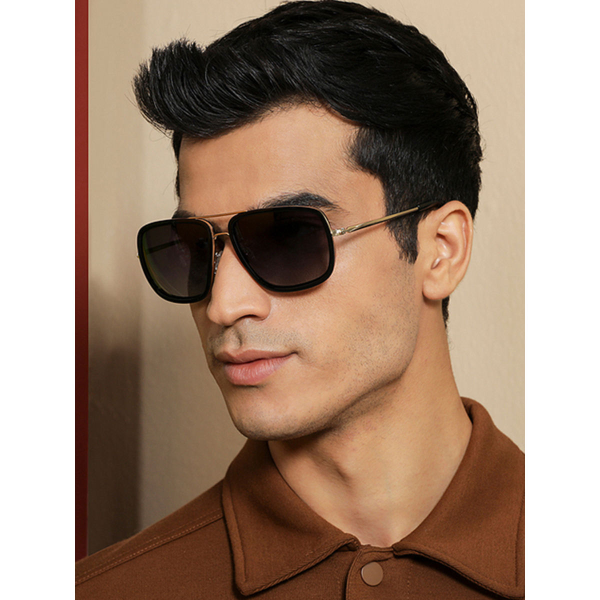 Buy Vincent Chase By Lenskart | Gold Blue Full Rim Pilot Branded Latest and  Stylish Sunglasses | Polarized and 100% UV Protected | Men & Women | Medium  | VC S11075 at Amazon.in