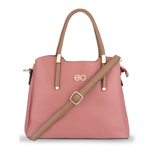 Buy E2O Bags Classy Baby pink Solid Satchel Handbag For Women's Online