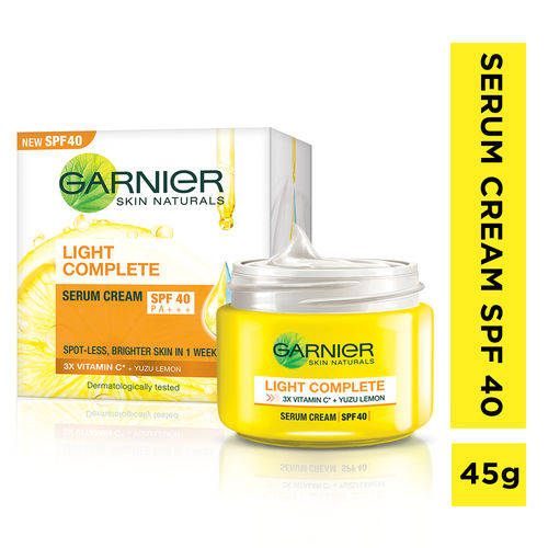Garnier Skin Naturals Light Complete Serum Cream Spf40 Buy Garnier Skin Naturals Light Complete Serum Cream Spf40 Online At Best Price In India Nykaa