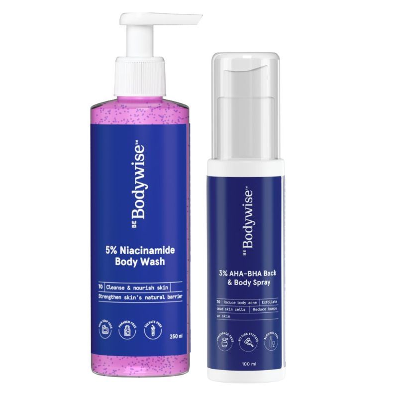 Buy Be Bodywise 5 Niacinamide Body Wash & 3 AHA BHA Back & Body Spray