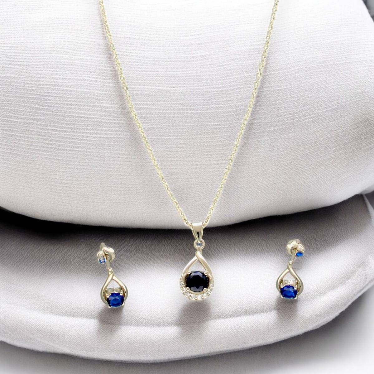 Sri Jagdamba Pearls Valerie 925 Silver Pendant Set