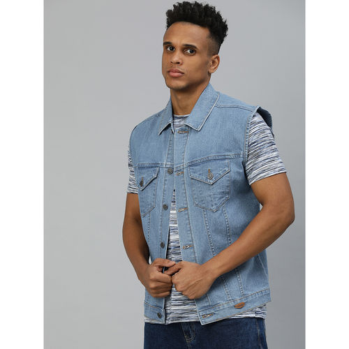 Mens Blue Slimfit Denim Jacket