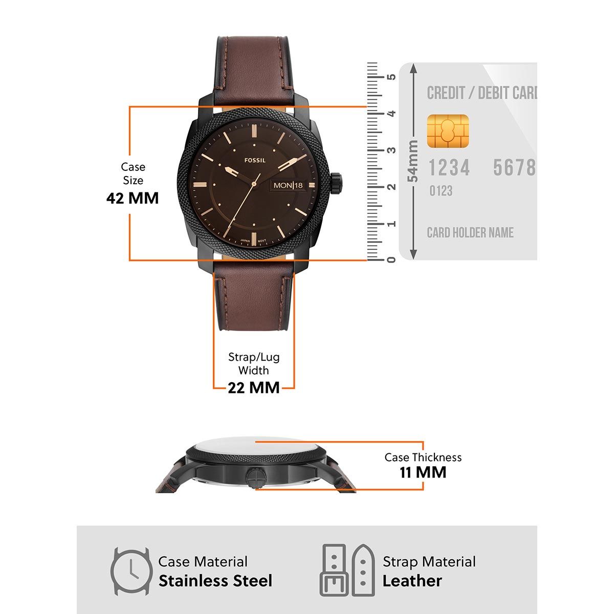 Buy Fossil Machine Brown Watch FS5901 Online