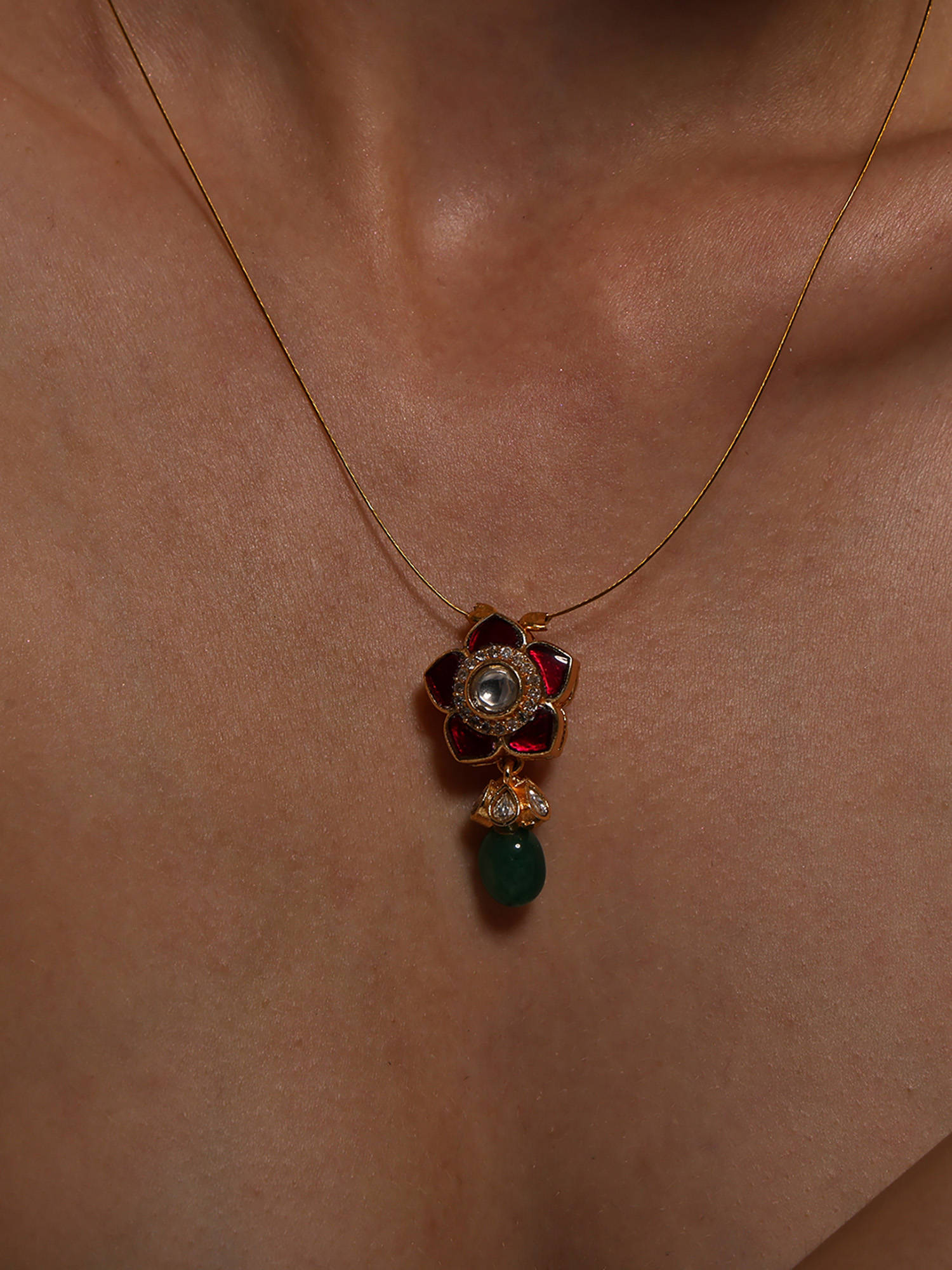 VENI Gold-Toned Brass Silver-Plated Oxidised Necklace