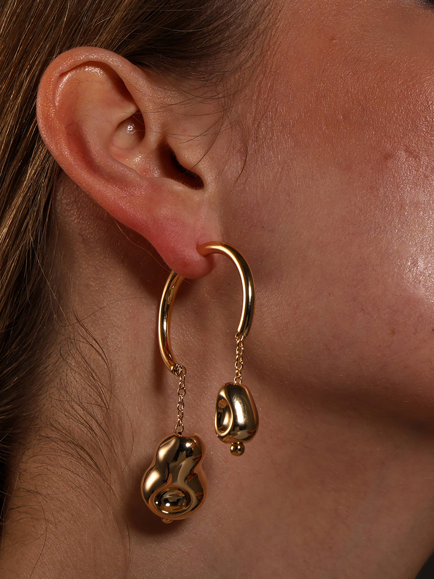 VENI Gold Plated Oxidised Earrings