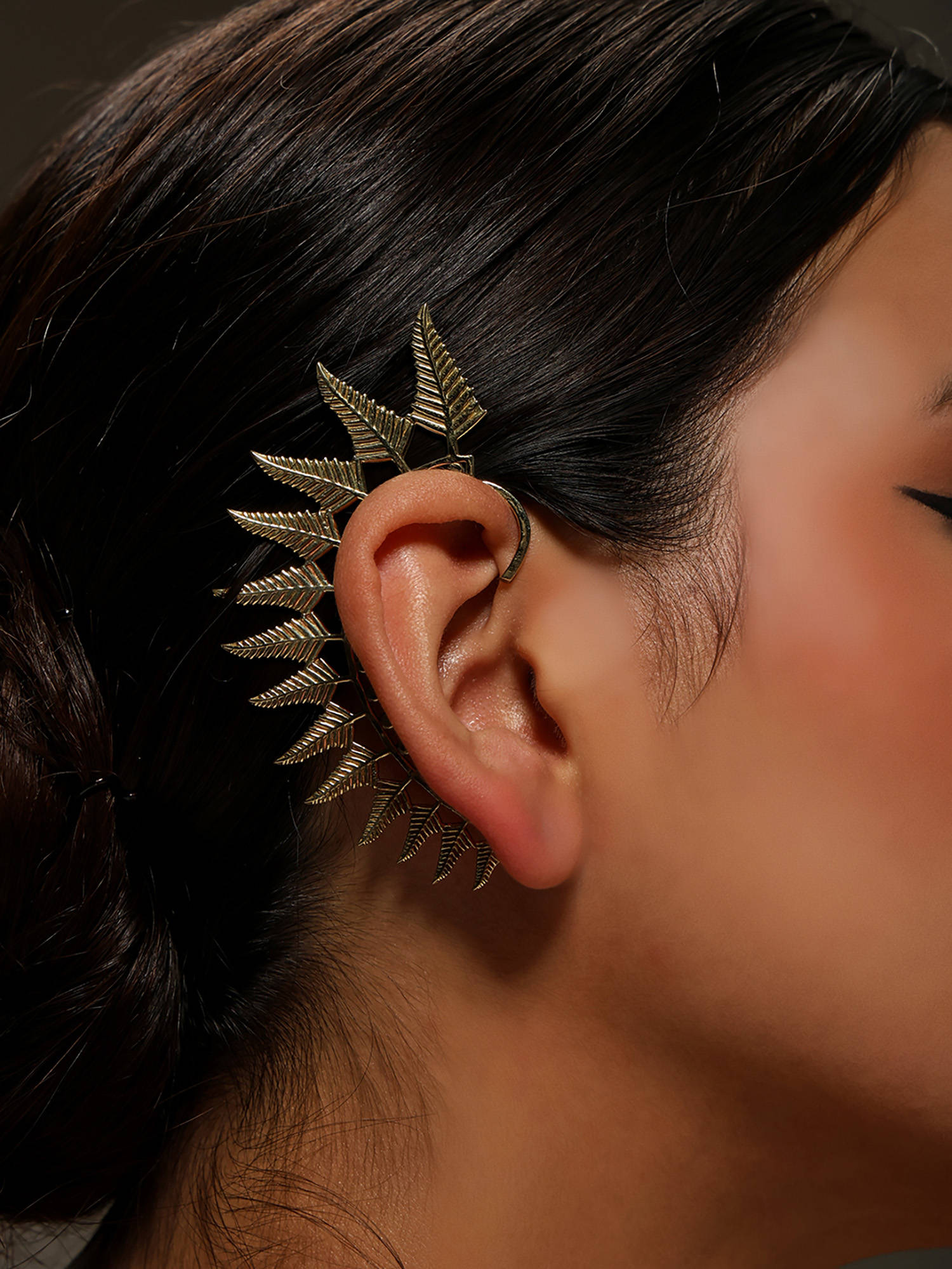 VENI Gold Plated Oxidised Earrings