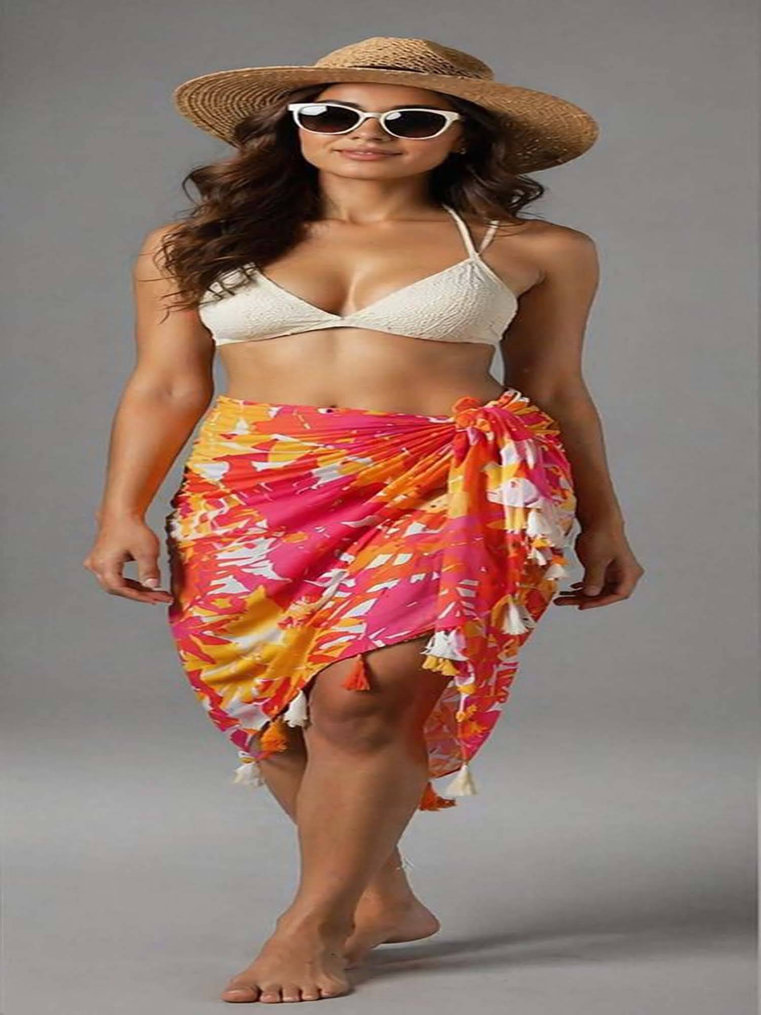 Mod & Shy Women Multi-Color Solid Wrap Around Swim Coverup