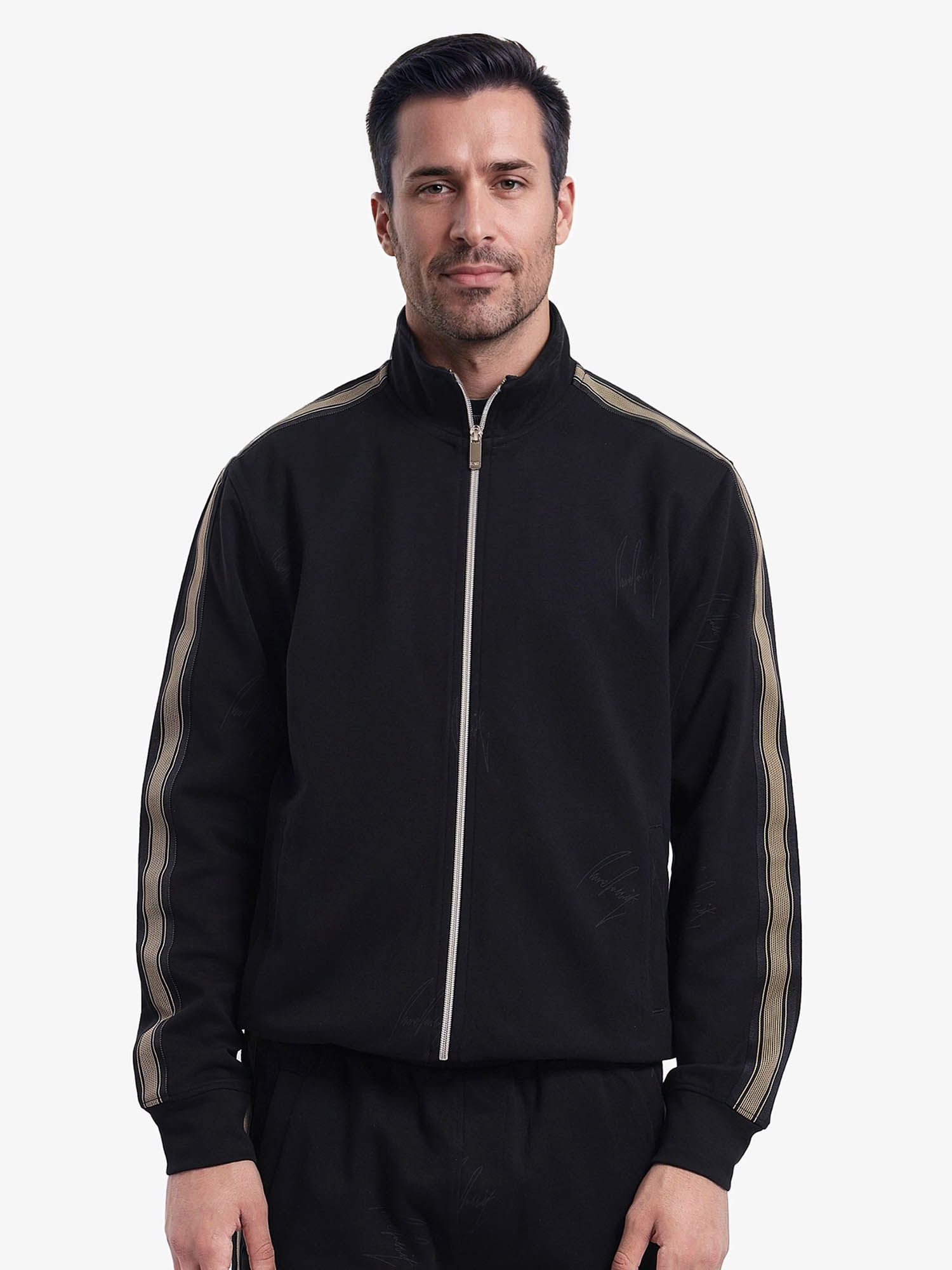 Buy Rare Rabbit Jacksign Black Signature Print Regular Fit Jacket