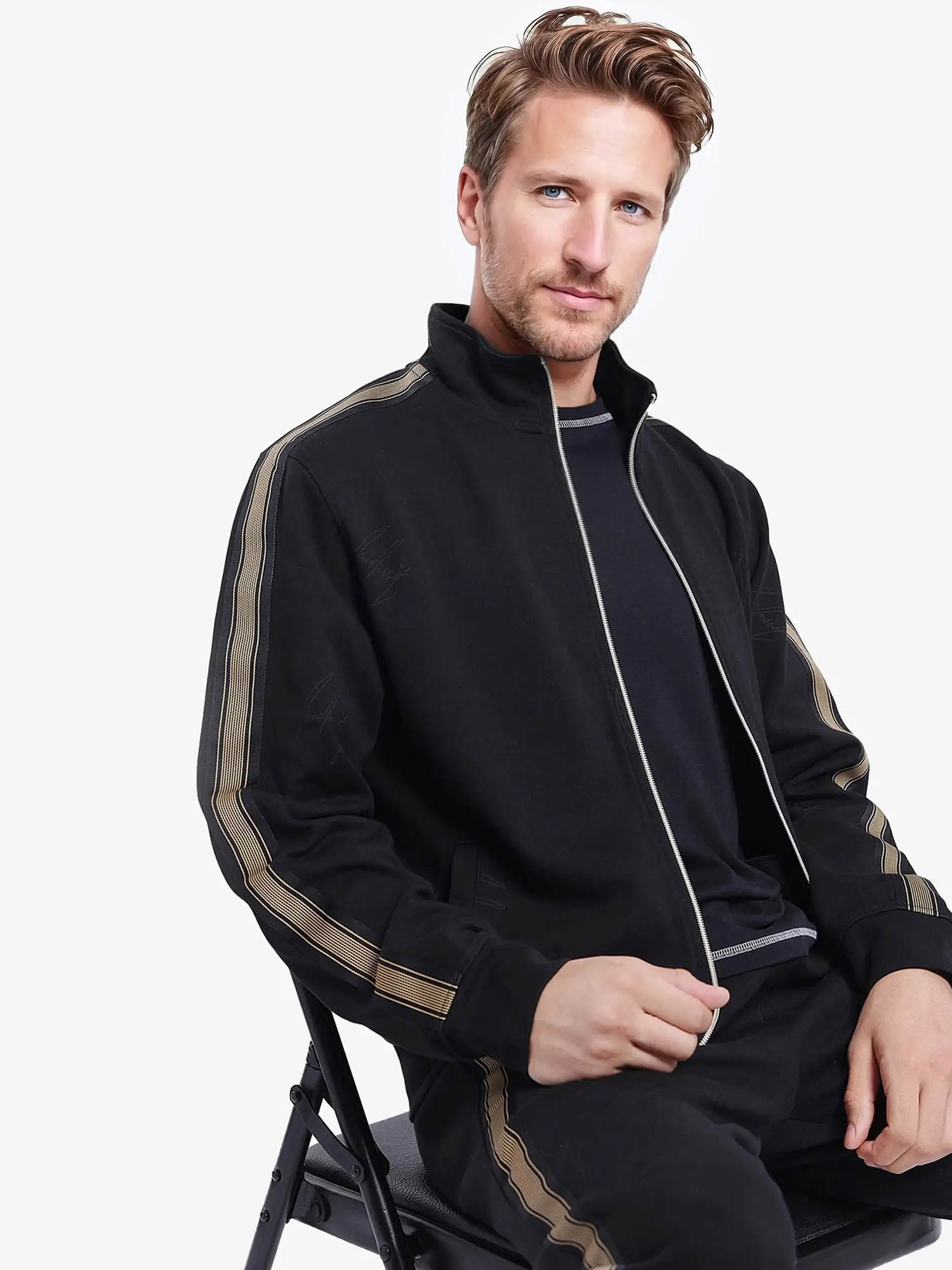 Buy Rare Rabbit Jacksign Black Signature Print Regular Fit Jacket