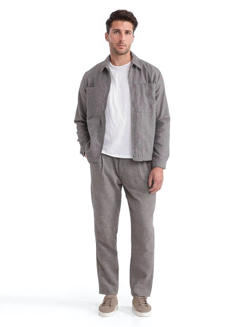 Buy Rare Rabbit Kaai Dark Grey Textured Regular Fit Shacket Online