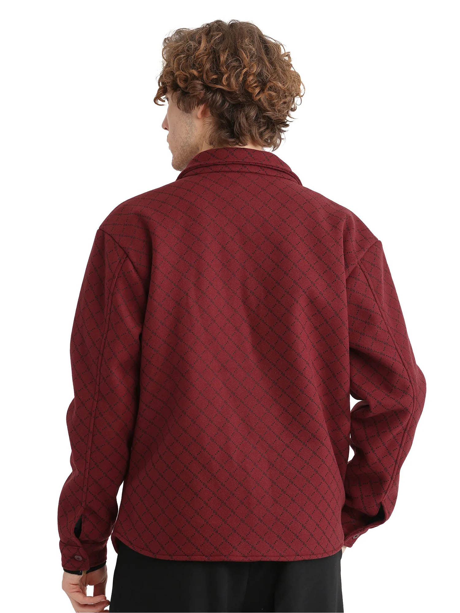 Buy Rare Rabbit Lybro Red Monogram Print Regular Fit Jacket Online