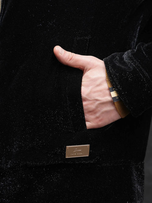 Buy Rare Rabbit Otaki-2 Black Plain Regular Fit Jacket Online