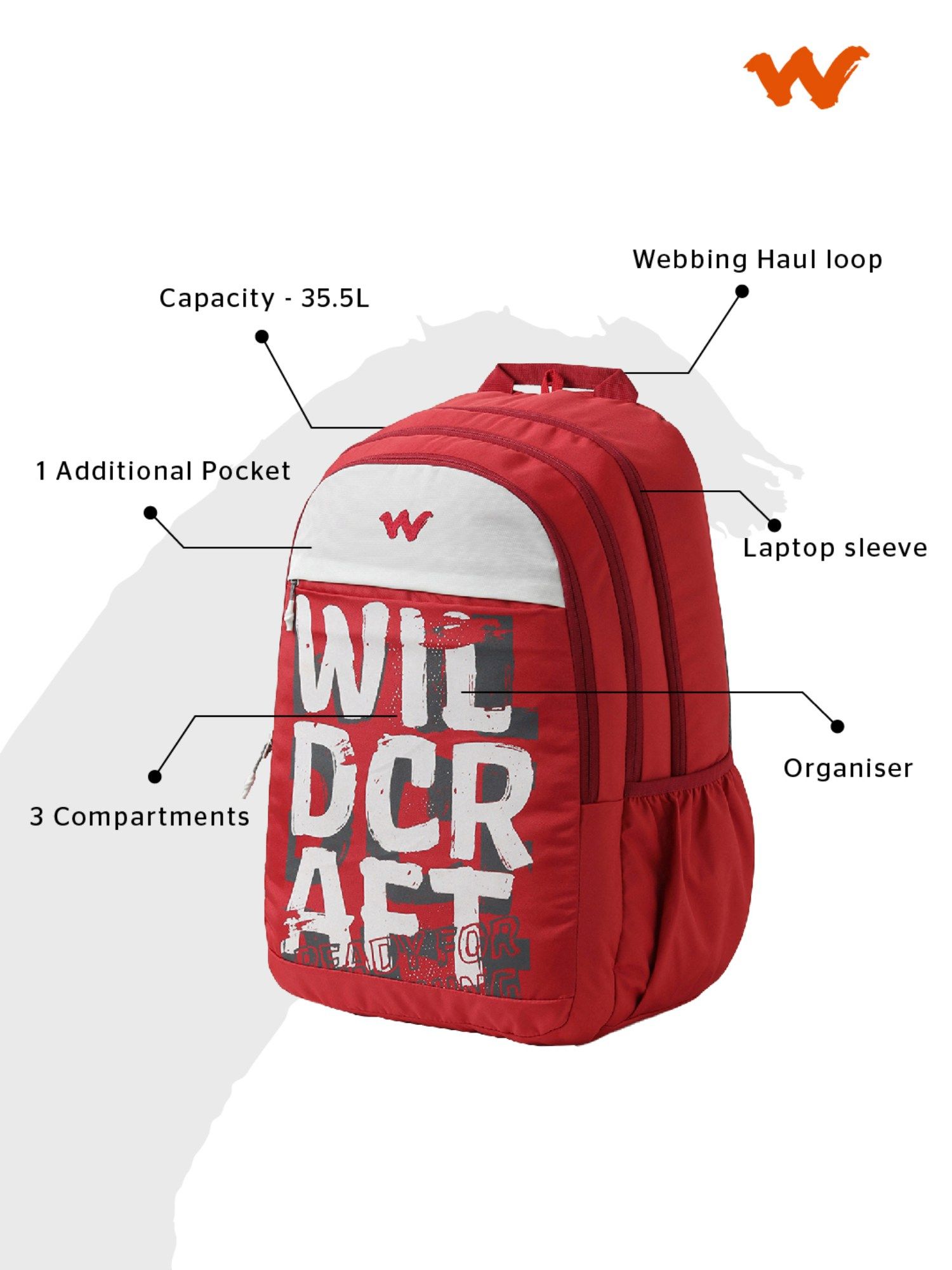 Wildcraft valour 35.5 2025 l laptop backpack