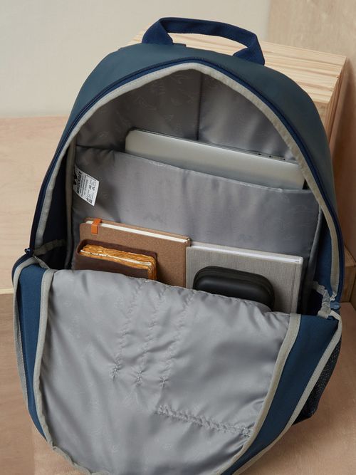 backpack in printed italian calfskin leather Blue Leather Max Small Backpack