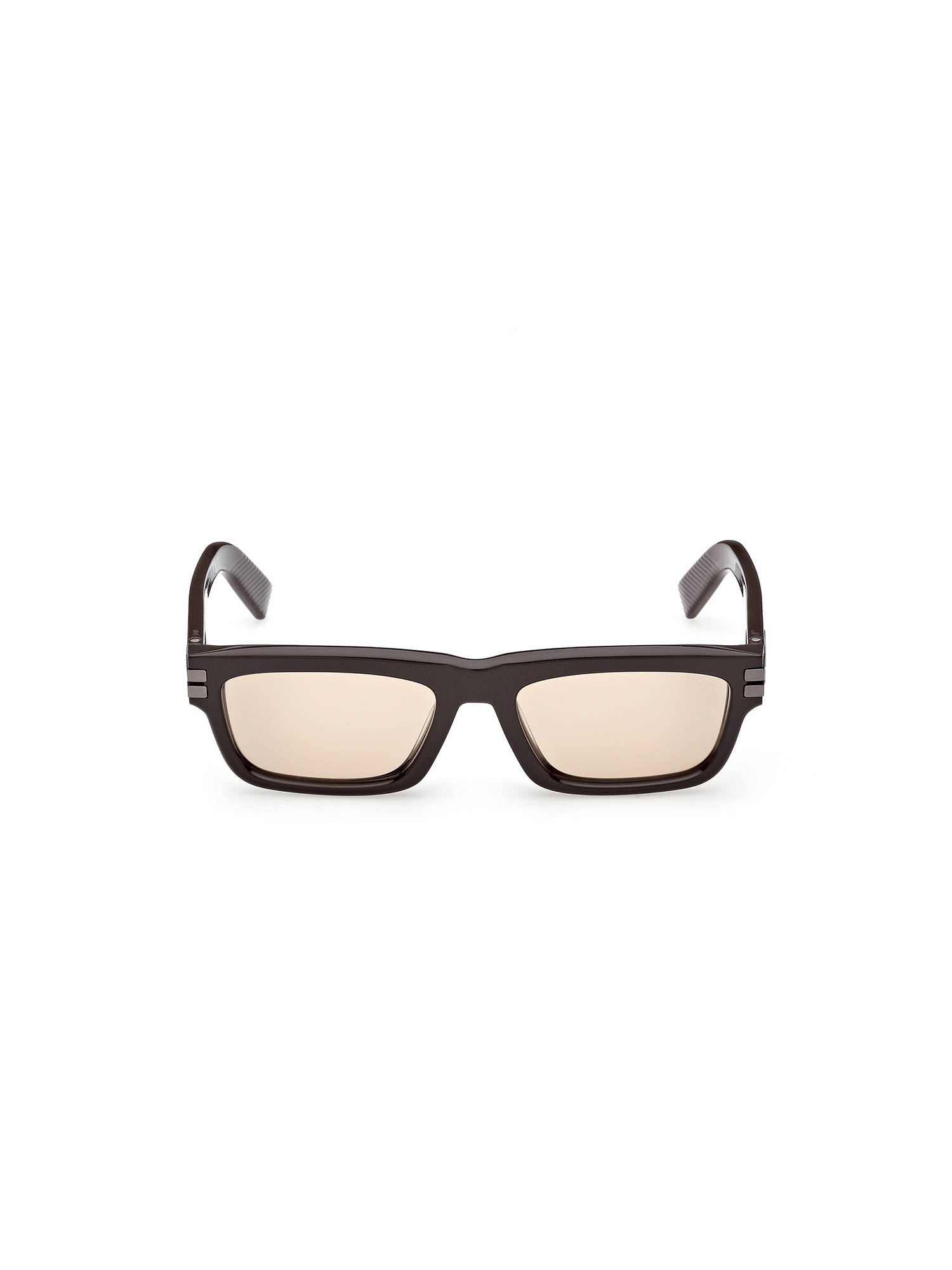 Ermenegildo Zegna Beige Acetate Full Rim Rectangle Men Frame (EZ0282 56 48E) (56)