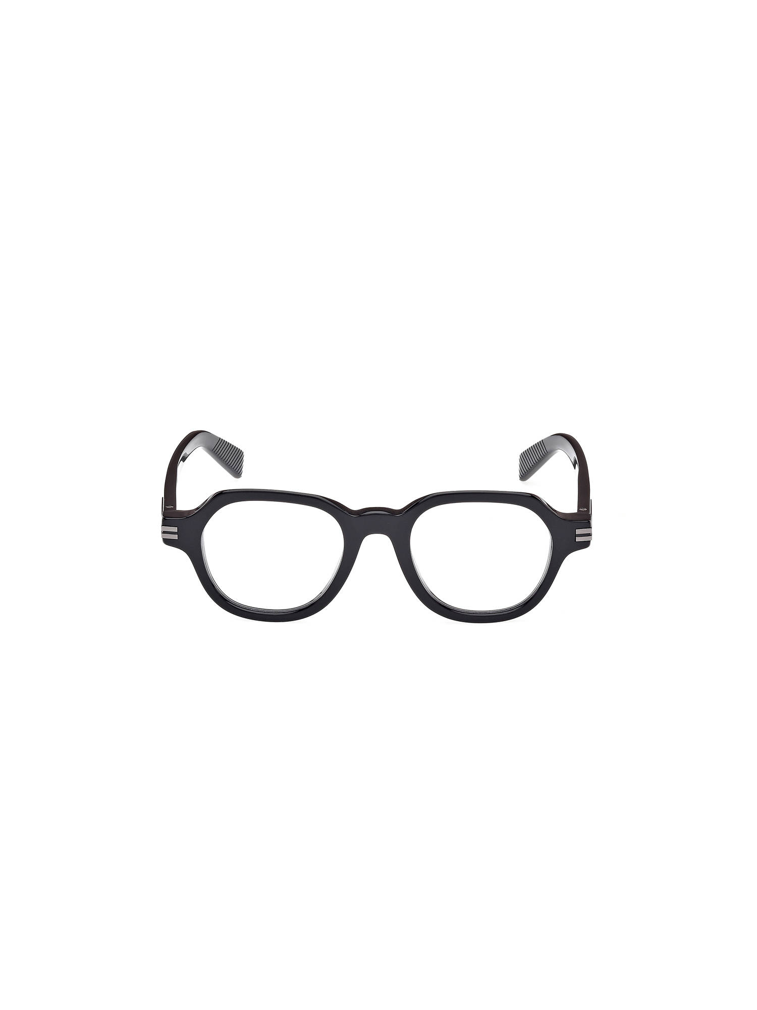 Ermenegildo Zegna Black Acetate Full Rim Round Men Frame (EZ5295 47 001) (47)