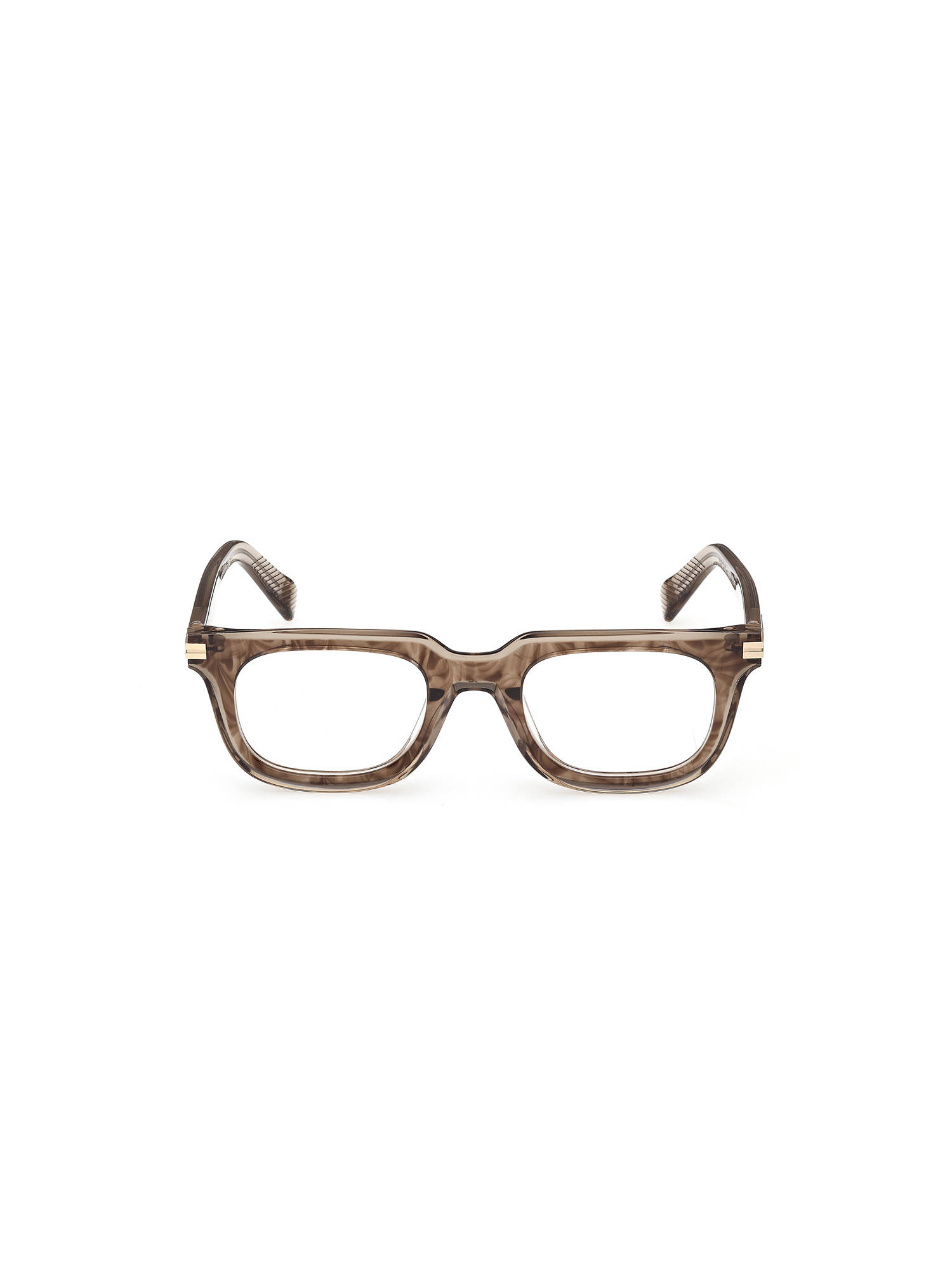 Ermenegildo Zegna Brown Acetate Full Rim Rectangle Men Frame (EZ5328 50 050) (50)