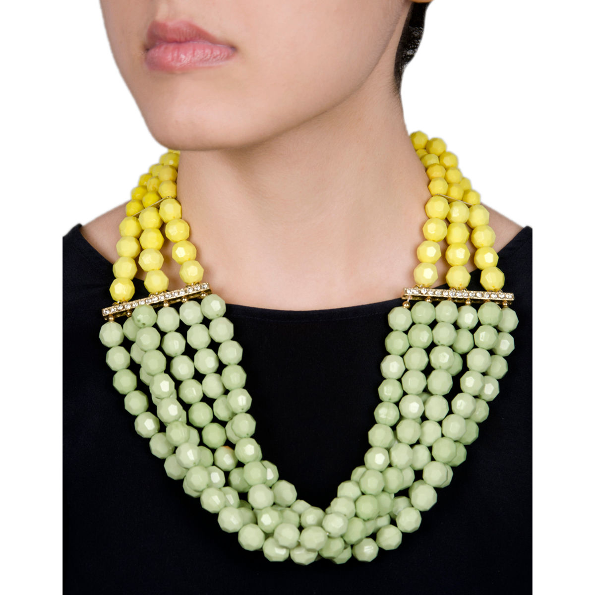 Rhea Drops Of Absinthe Yellow Green Resin Bead Chunky Necklace Buy