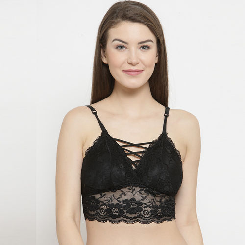 Buy PrettyCat Elegant Lace Bralette - Black Online