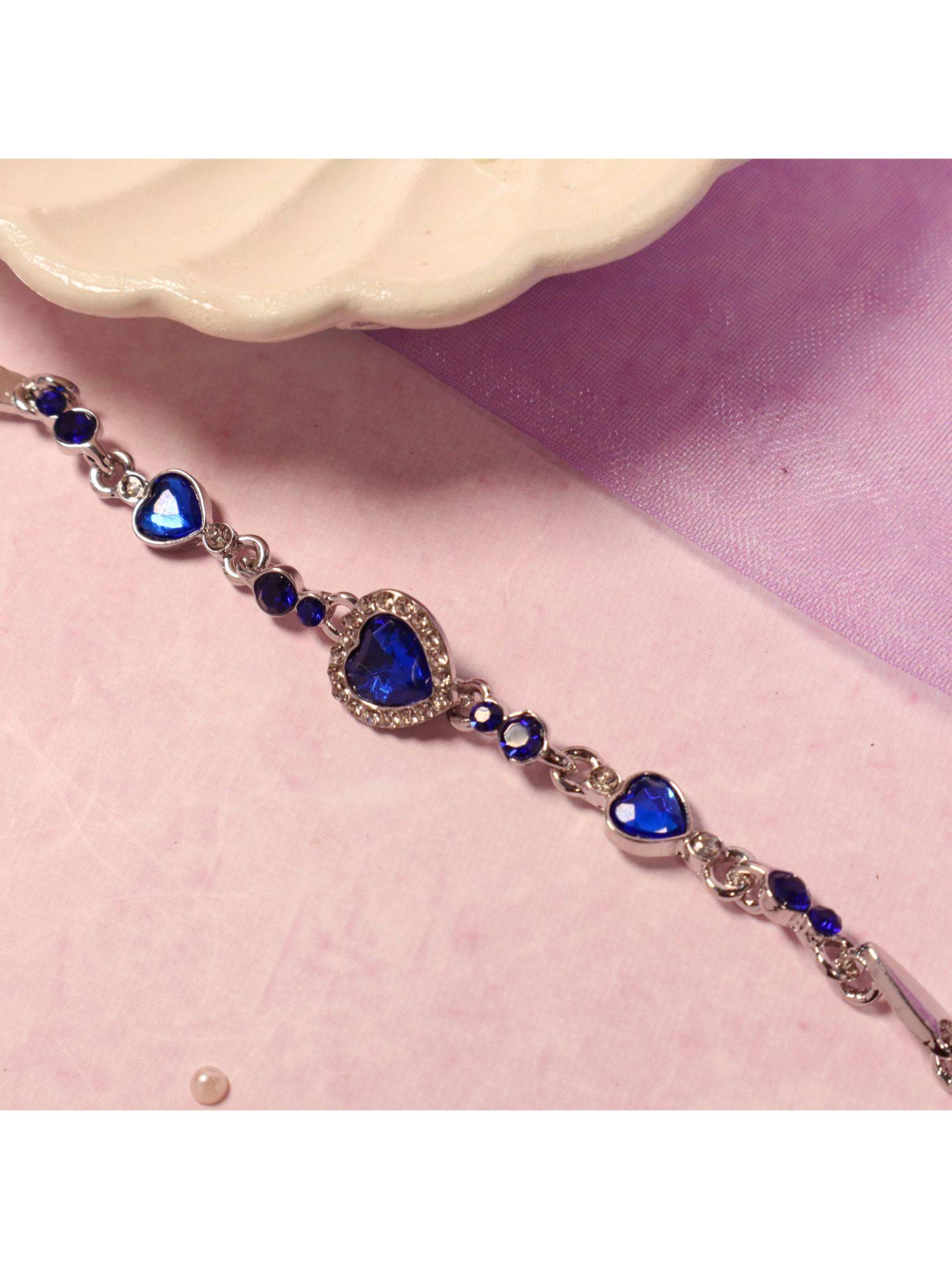 Salty Regal Blue Gem heart Elegance Bracelet