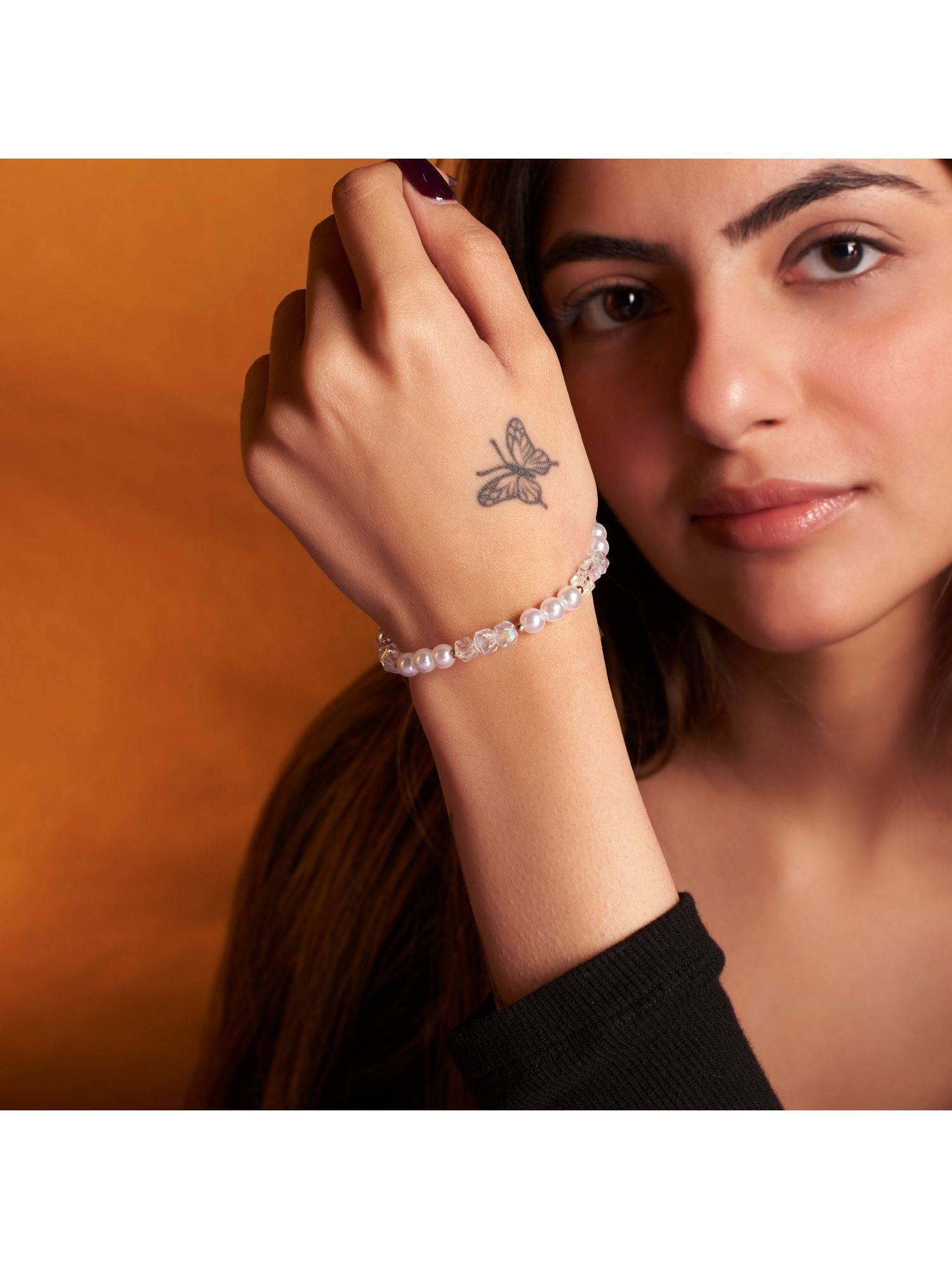 Salty Gemmy Petals Beaded Band Bracelet