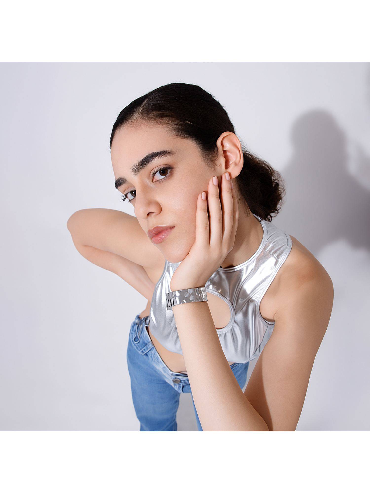Salty Twilight Textured Silver Cuff