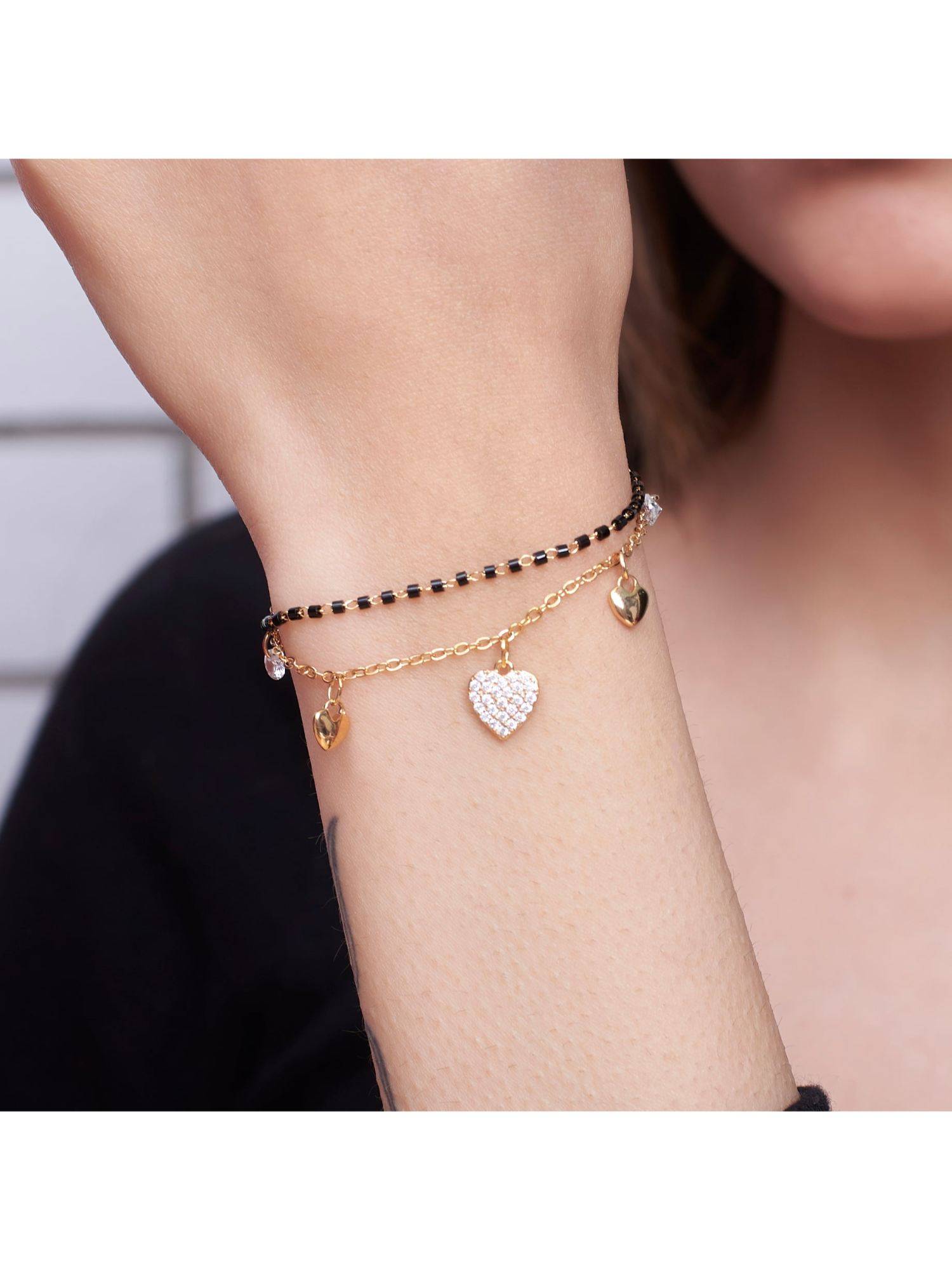 Salty Black Charm Heart Bracelet
