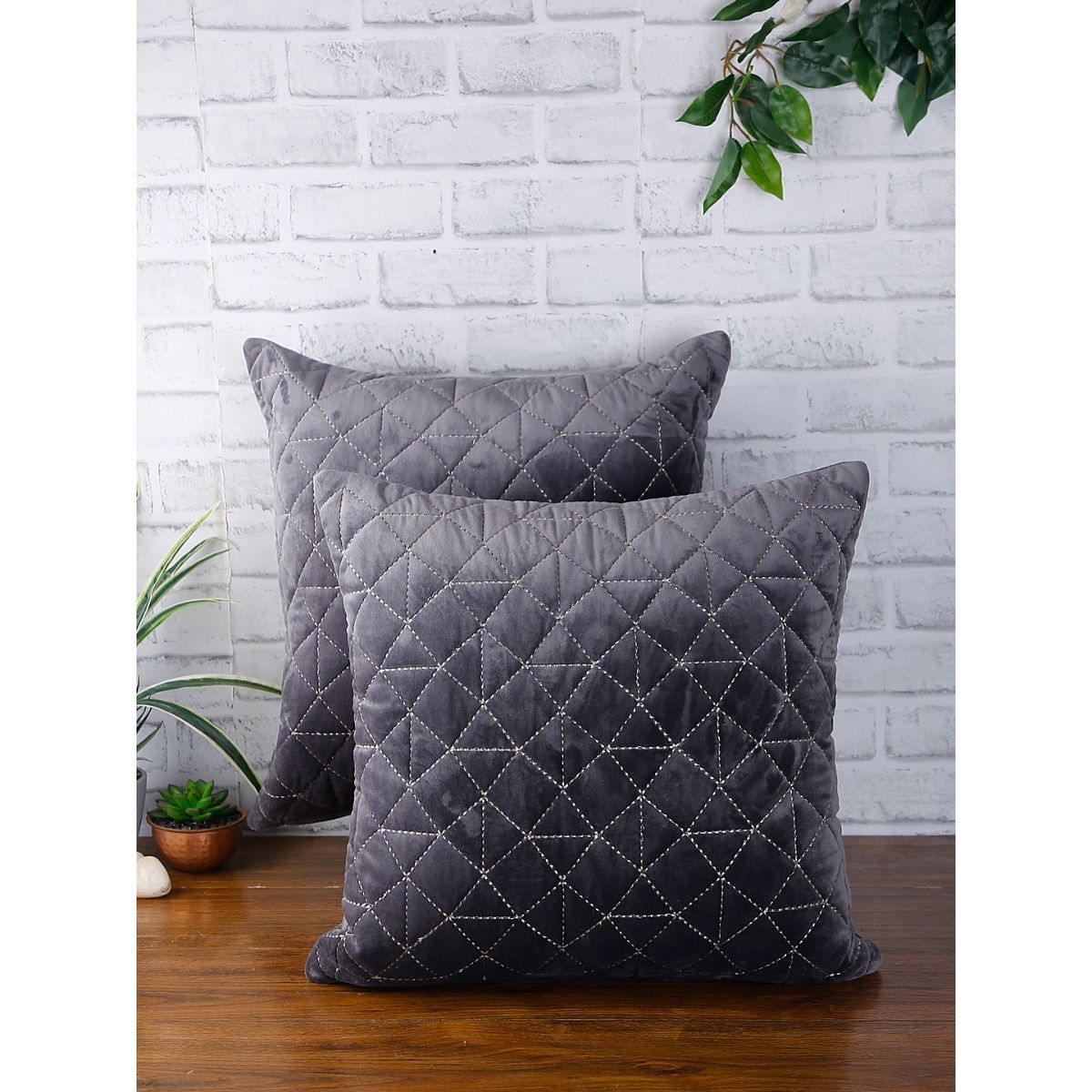 Grey 2025 quilted cushion