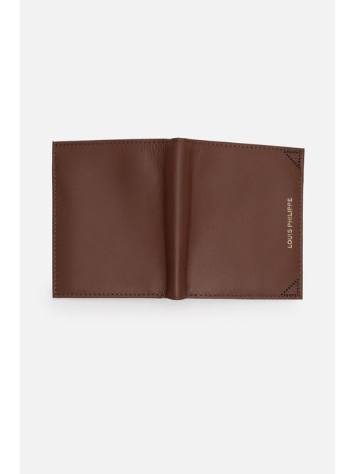 Buy Louis Philippe Men Brown Solid Genuine Leather Wallet Online