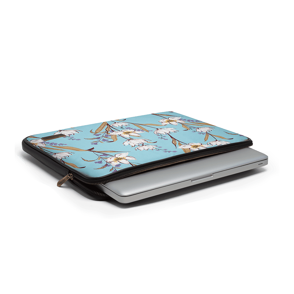 DailyObjects Sky Blue Lillies Zippered Sleeve For Laptop/macbook Buy
