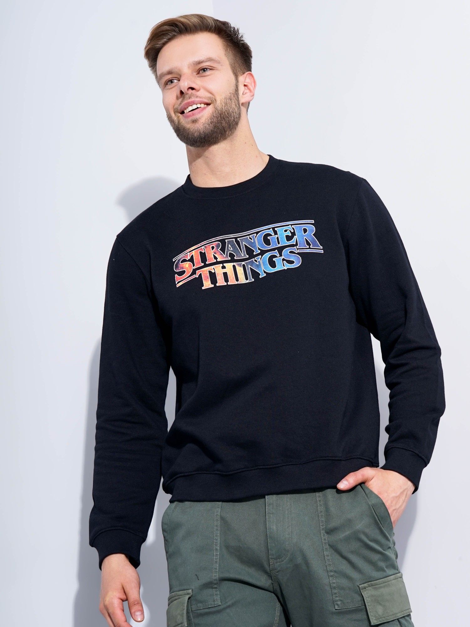 Buy CELIO Mens Letter Stranger Things Sweatshirt Online