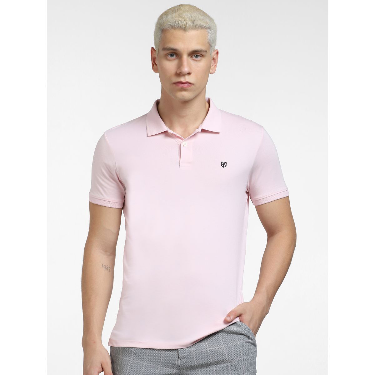 JACK & JONES Solid Men Polo Neck Pink T-Shirt - Buy JACK & JONES Solid Men  Polo Neck Pink T-Shirt Online at Best Prices in India