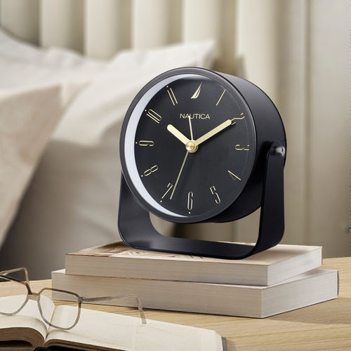 Buy Nautica Black Modern Table Alarm Clock Online