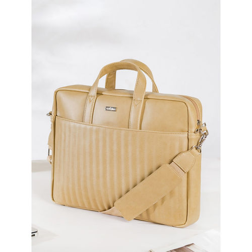Buy Nestasia Beige Vegan Leather Inch Stylish Laptop Bag For