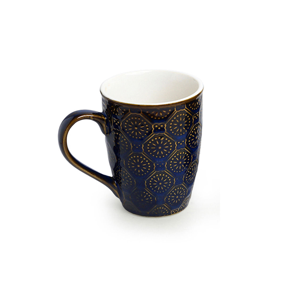ExclusiveLane Hand Glazed and Embossed Coffee Mug In Ceramic (300 ML