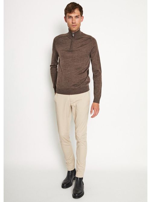 Buy Bruun & Stengade Men Brown Solid Mock Collar Sweater Online