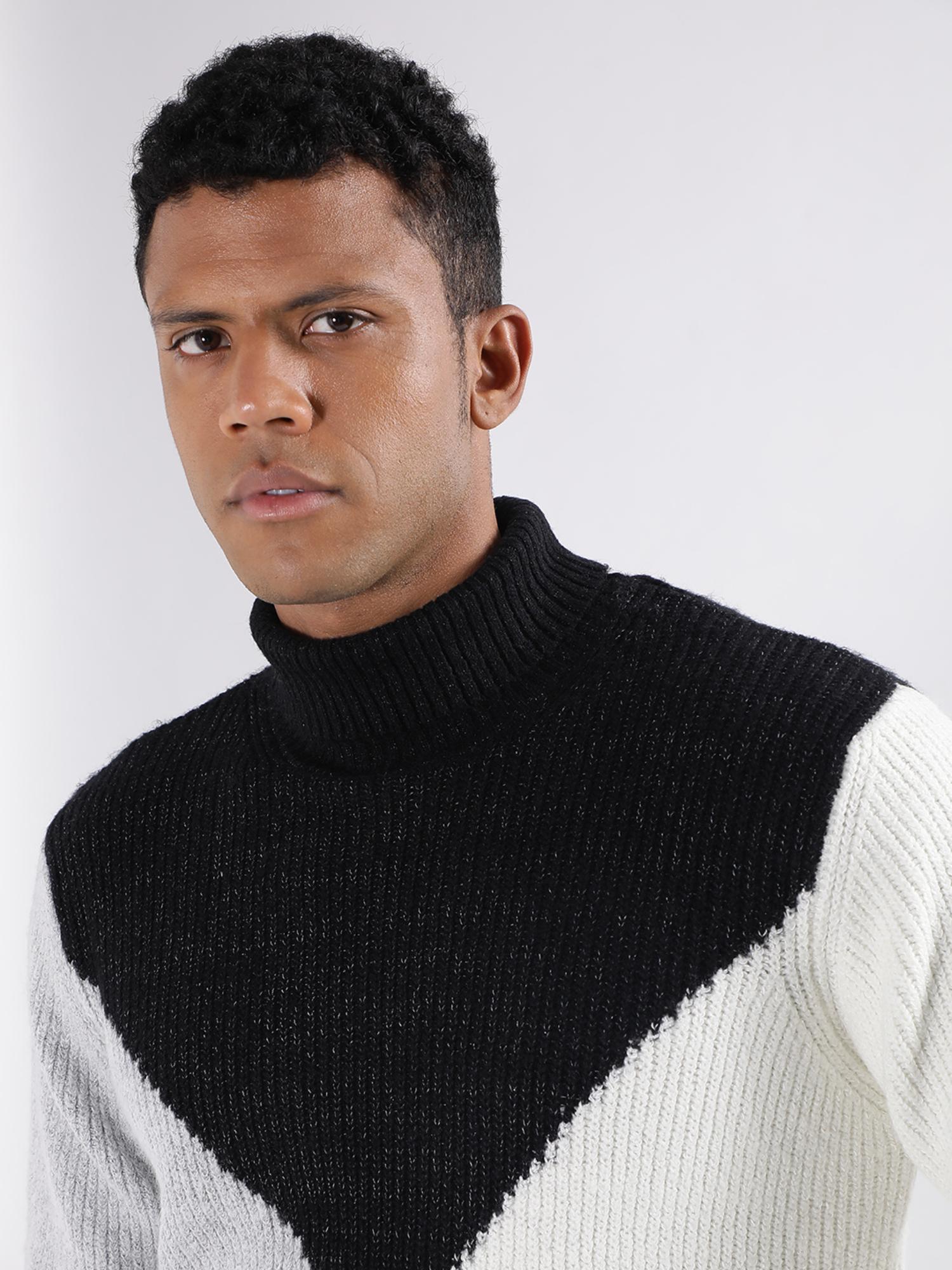 Buy LINDBERGH Men Multi-Color Colorblock Turtle Neck Sweater Online