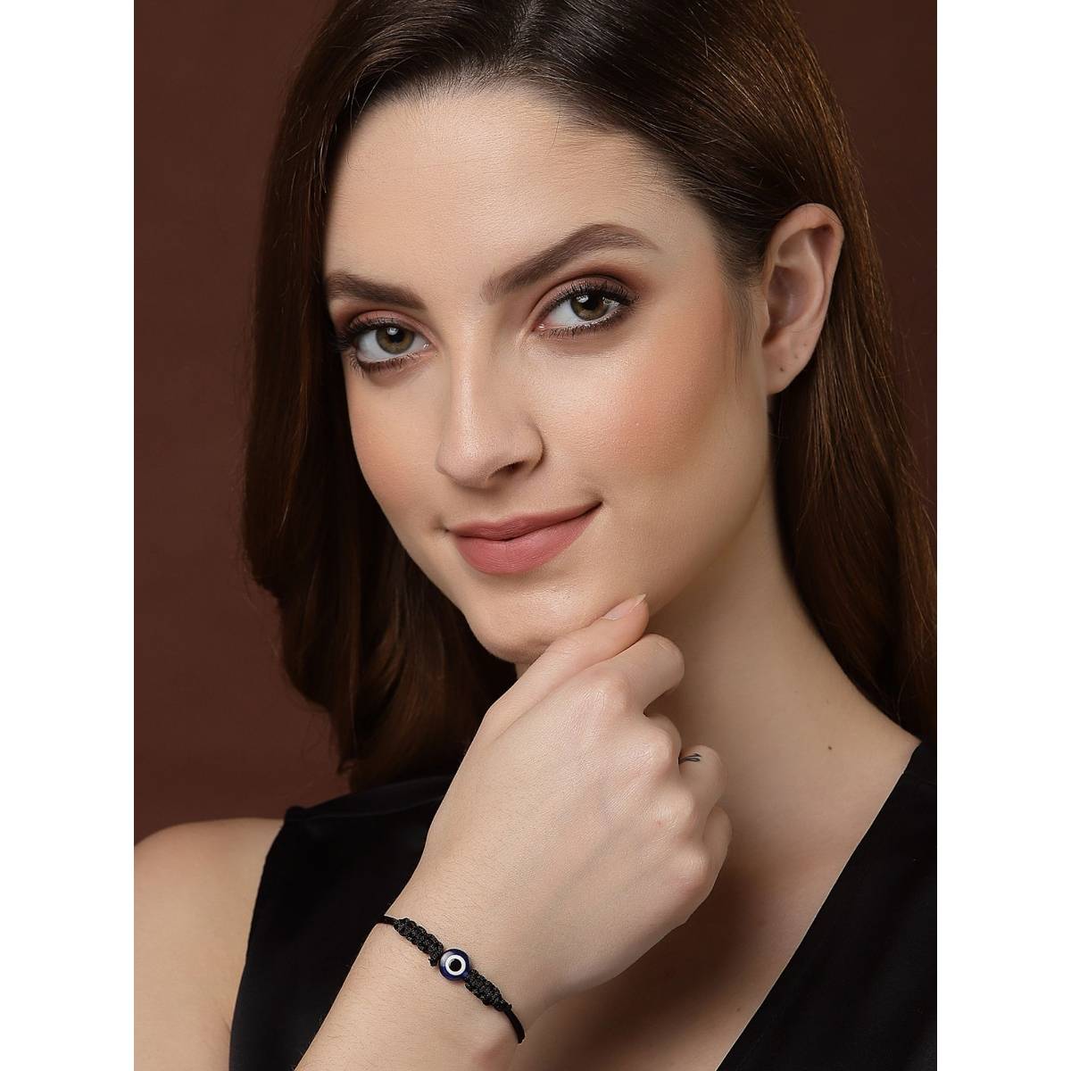 PANASH Women Black Blue Evil Eye Charm Bracelet