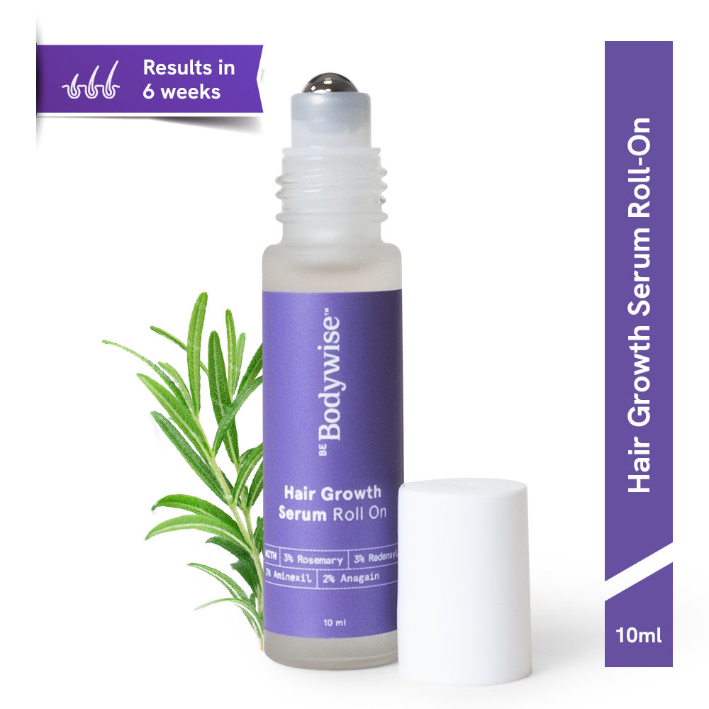 Be Bodywise Hair Growth Serum Roll On - 3% Rosemary, 3% Redensyl & 2% Aminexil For New Hair Growth