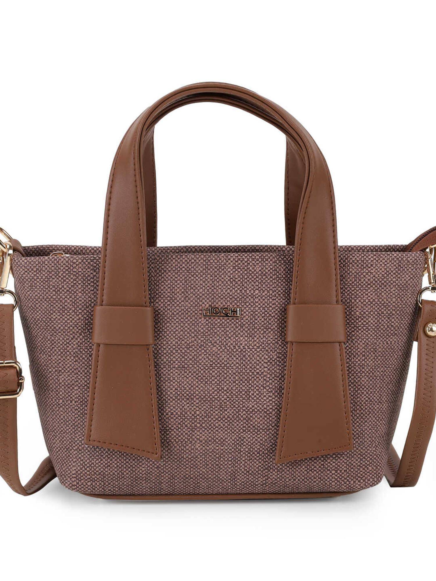 Mochi Women'S Brown Handbag with Detachable Strap